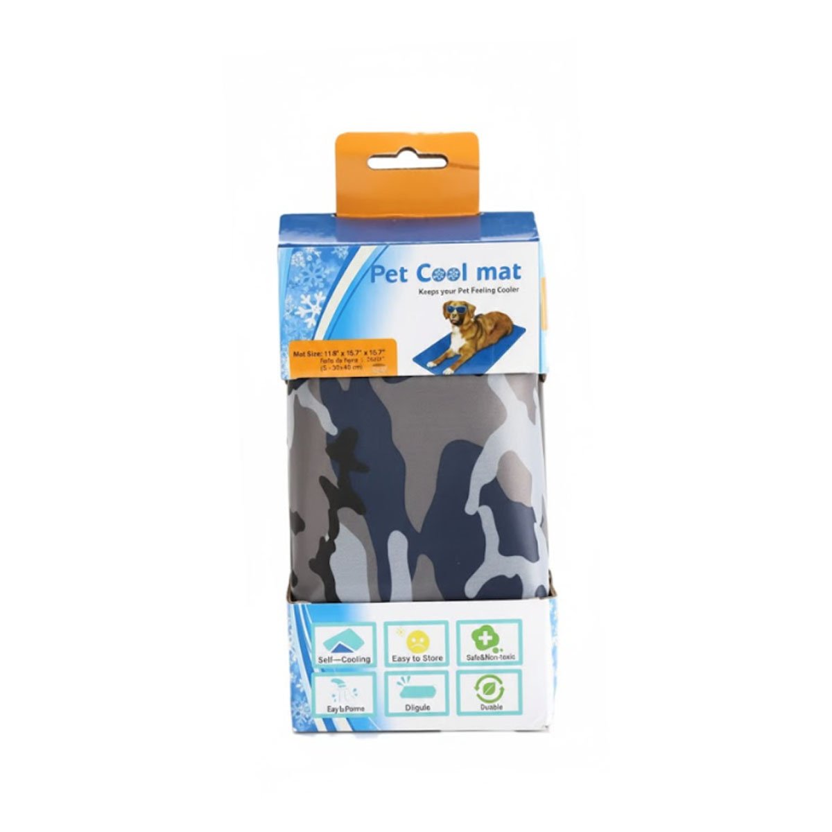 CARPETA QUE MANTIENE COMODOS A MASCOTAS DURANTE DIAS CALIDOS 81X96CM XL MILITAR Y+PAPEL REGALO - 1