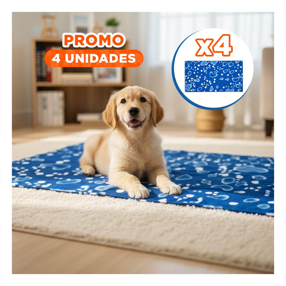 PACK4 ALFOMBRA DISENADA PARA CONTROLAR TEMPERATURA 50X90CM L AZUL ESTILO BURBUJAS - 1