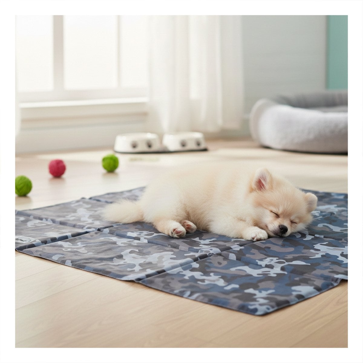 COLCHONETA FRESCA QUE AYUDA A TU MASCOTA A RELAJARSE L 50X90CM MILITAR Y+LIGAS REGALO - 2