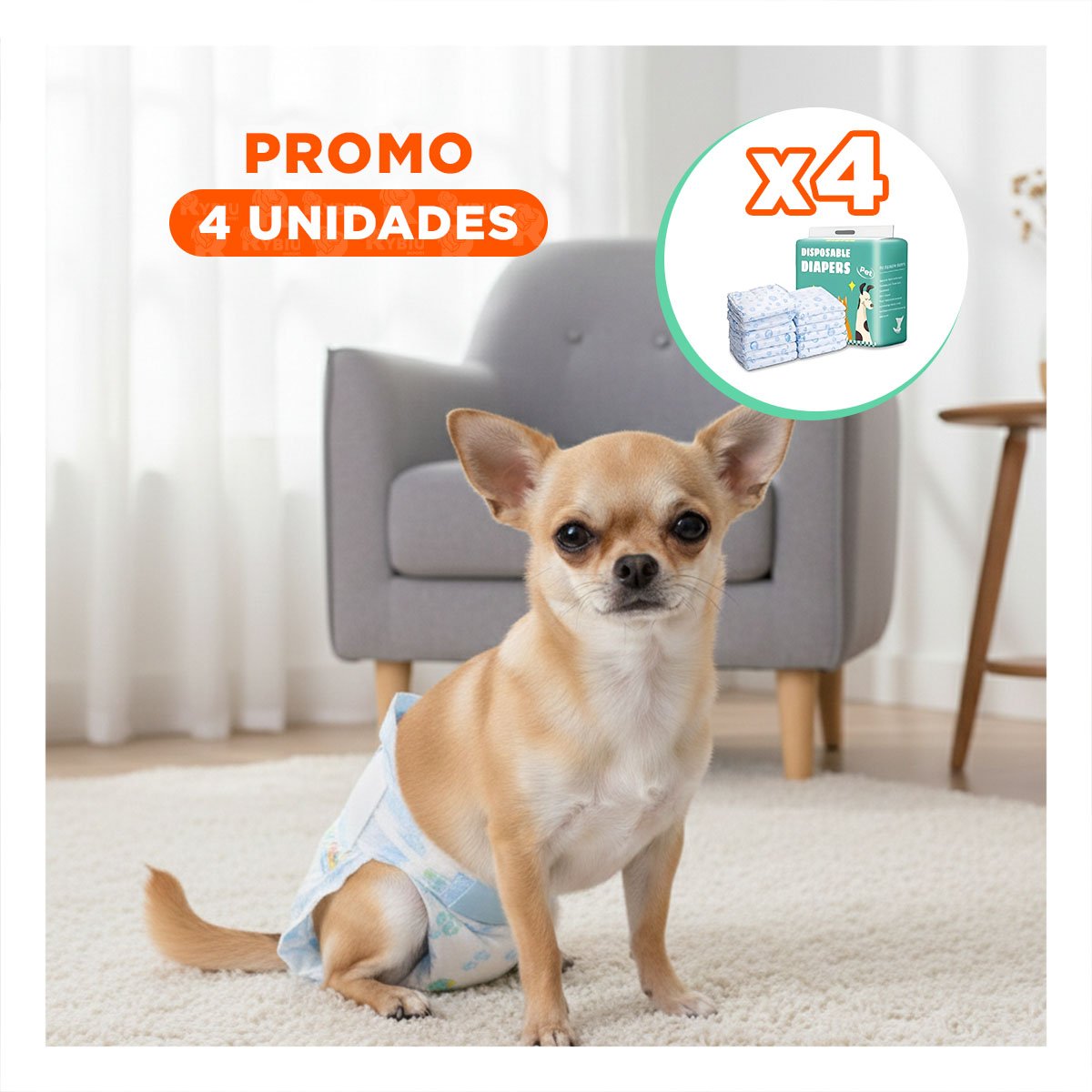 PACK4 CONFORT ANTI OLORES PARA MASCOTAS ACTIVAS MASCOTA MACHO S VERDE - 1