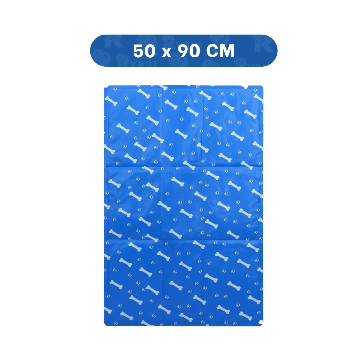 COLCHONETA QUE AYUDA A DISIPAR EL CALOR DISENO HUESITOS 50X90CM L AZUL Y+LIGAS REGALO - 4