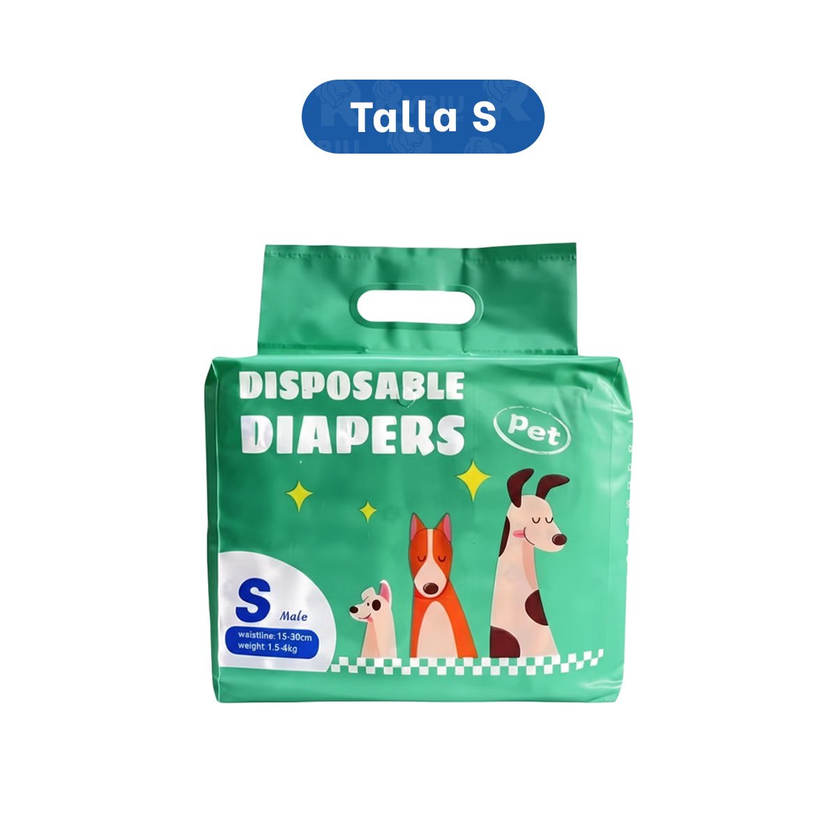 PACK6 FORRO PRACTICO PARA USO DIARIO MASCOTA MACHO S VERDE Y+REGALO STICKER - 4