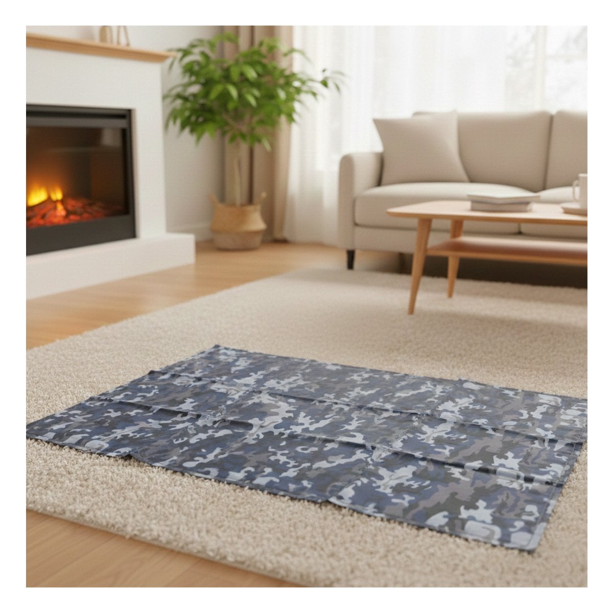 PACK4 MANTA REFRESCANTE PARA COMODIDAD DE PERRO O GATO L 50X90CM MILITAR Y+REGALO STICKER - 3