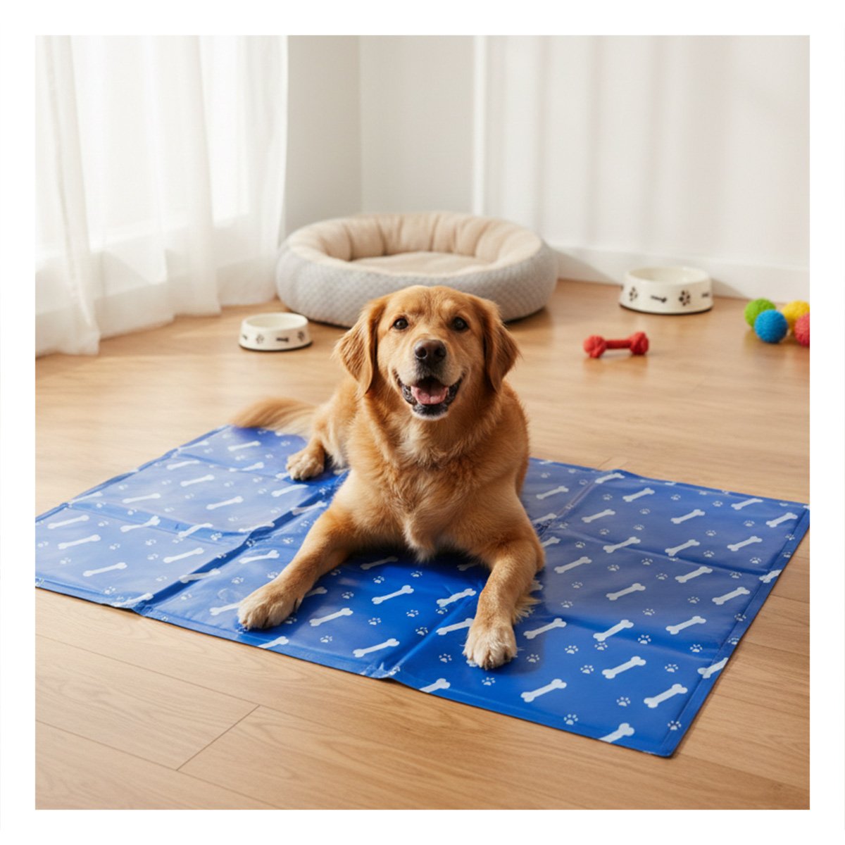 PACK2 SUPERFICIE PARA GATO PARA ZONA FRESCA ESTILO HUESITOS 50X90CM L AZUL Y+REGALO STICKER - 3