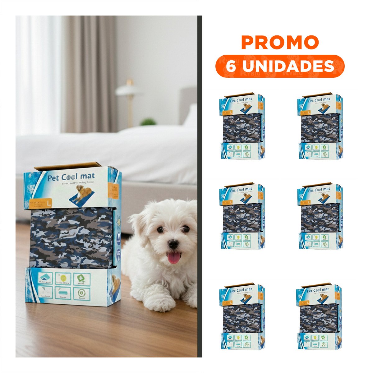 PACK6 MANTA SUAVE QUE PROTEGE DEL CALOR Y REFRESCA EL DESCANSO L 50X90CM MILITAR - 1