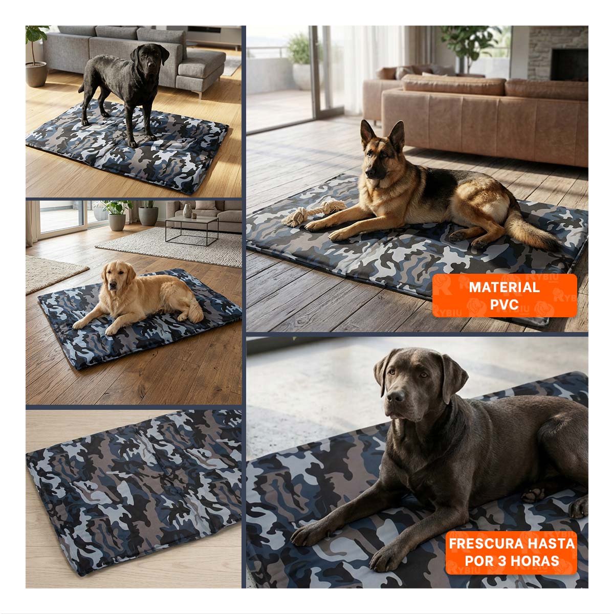 PACK4 TAPIZ PARA MASCOTAS QUE DISFRUTAN DEL HOGAR 81X96CM XL MILITAR Y+REGALO STICKER - 2