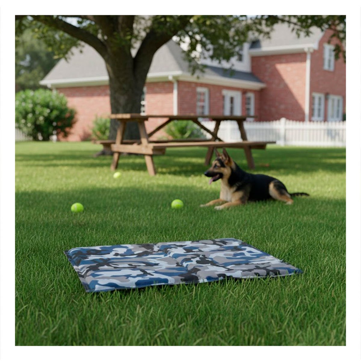 MANTA SUAVE PARA GATO EN ESPACIOS INTERIORES 50X65CM MD MILITAR Y+REGALO STICKER - 2