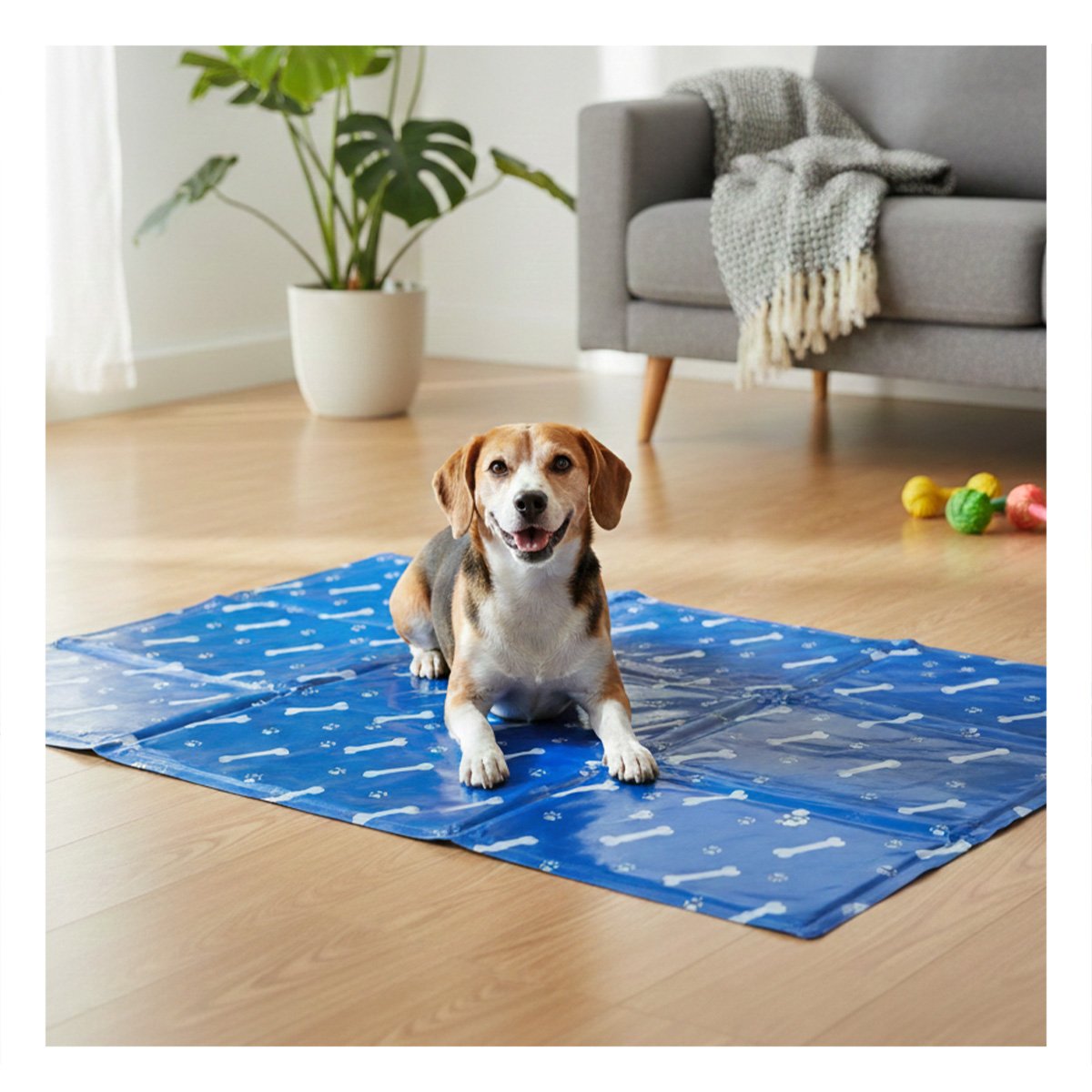 PACK4 TAPIZ CON SISTEMA DE ENFRIAMIENTO ESTAMPADO HUESITOS 50X90CM L AZUL Y+REGALO STICKER - 5