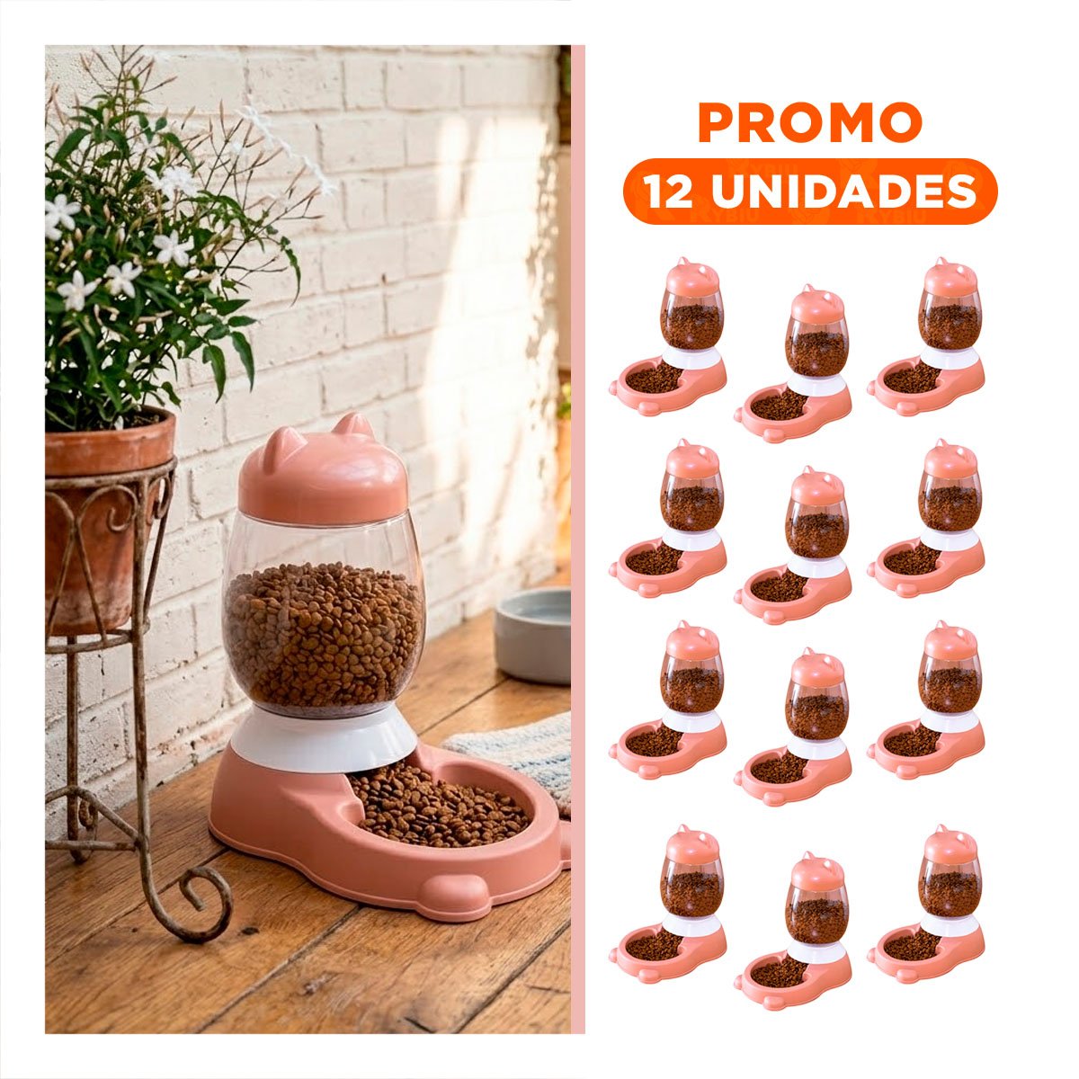 PACK12 FUENTE LIGERA ROSADO CON BIDON AUTOMATICO Y GATO PARA MEJOR COMODIDAD Y+REGALO STICKER - 1