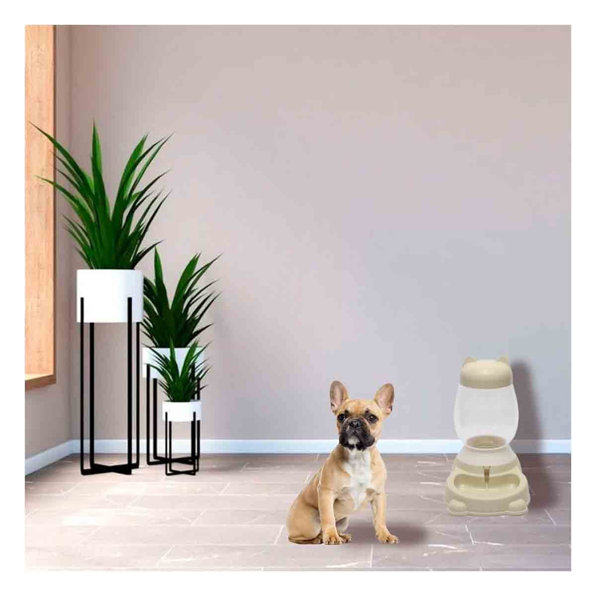 PACK6 FUENTE BEIGE CON BIDON AUTOMATICO EN GATO PARA MASCOTAS COMODAS Y+PAPEL REGALO - 2