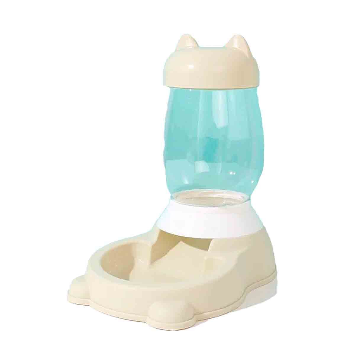 PACK4 COMEDERO CONFORTABLE BEIGE AUTOMATICO CON BIDON DE GATO EPARA INTERIOR Y+PAPEL REGALO - 3