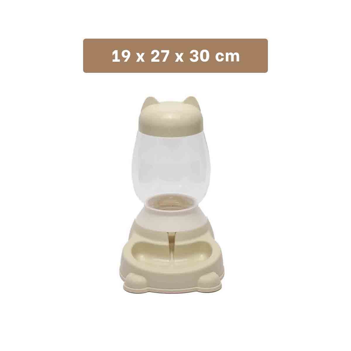 PACK4 COMEDERO CONFORTABLE BEIGE AUTOMATICO CON BIDON DE GATO EPARA INTERIOR Y+PAPEL REGALO - 4