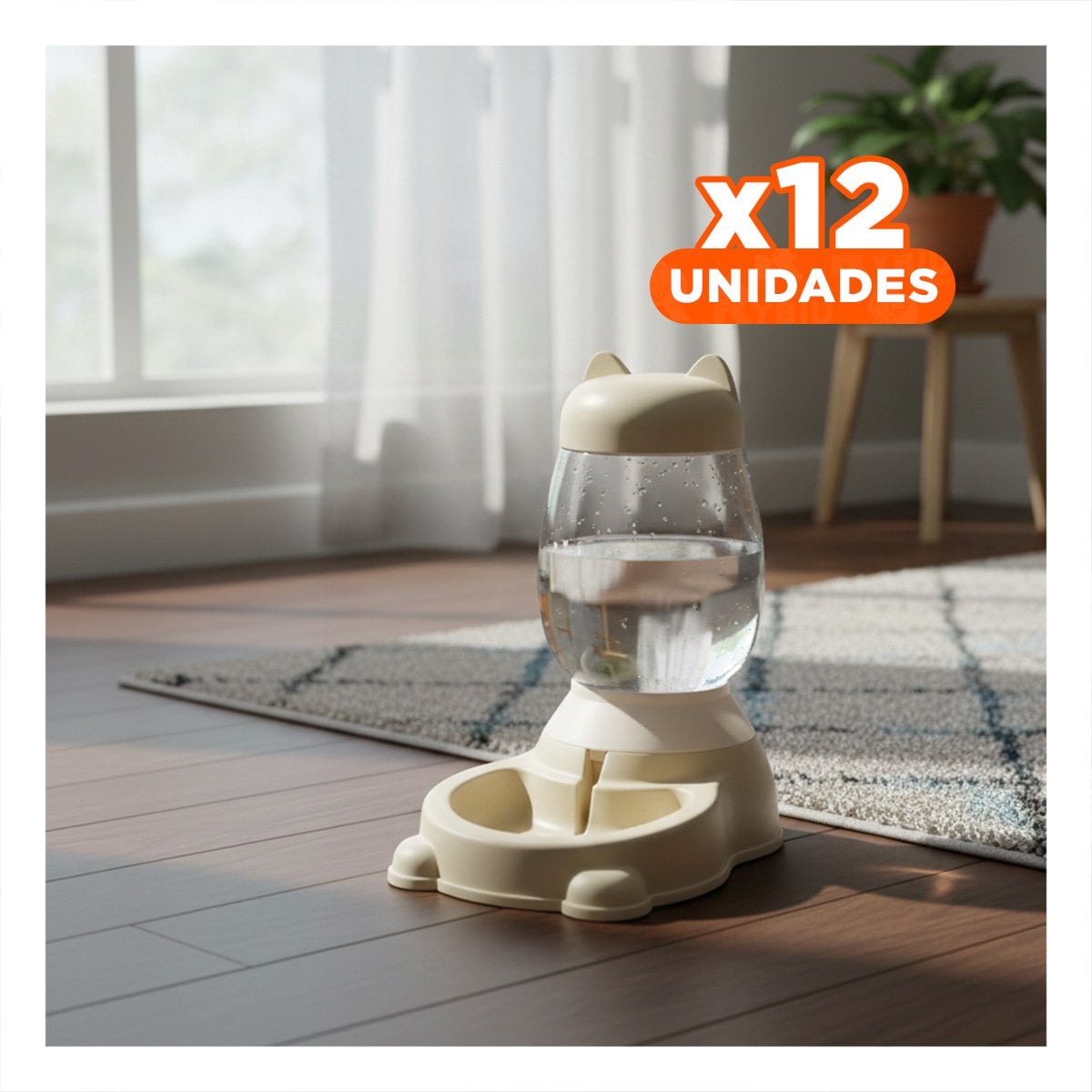 PACK12 FUENTE PEQUENA BEIGE CON BIDON EN GATO AUTOMATICO PARA RINCONES TRANQUILOS - 1