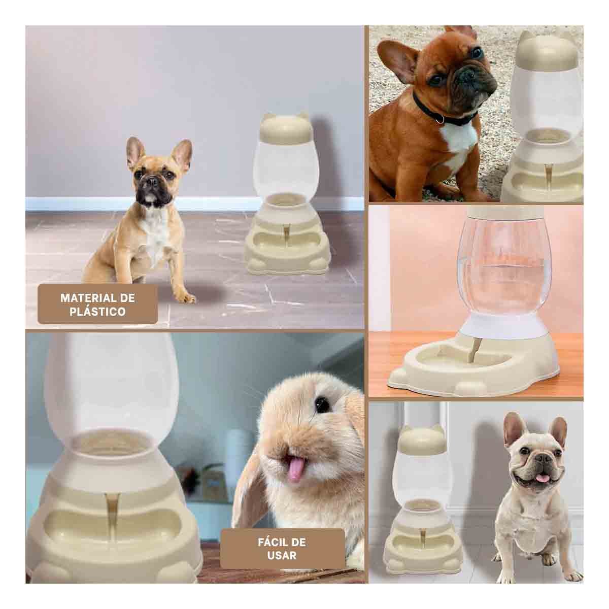 PACK4 RECIPIENTE PEQUENO AUTOMATICO DE GATO CON BIDON BEIGE EN RINCONES Y+REGALO STICKER - 2