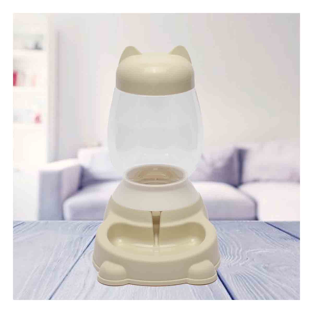 PACK4 RECIPIENTE PEQUENO AUTOMATICO DE GATO CON BIDON BEIGE EN RINCONES Y+REGALO STICKER - 3