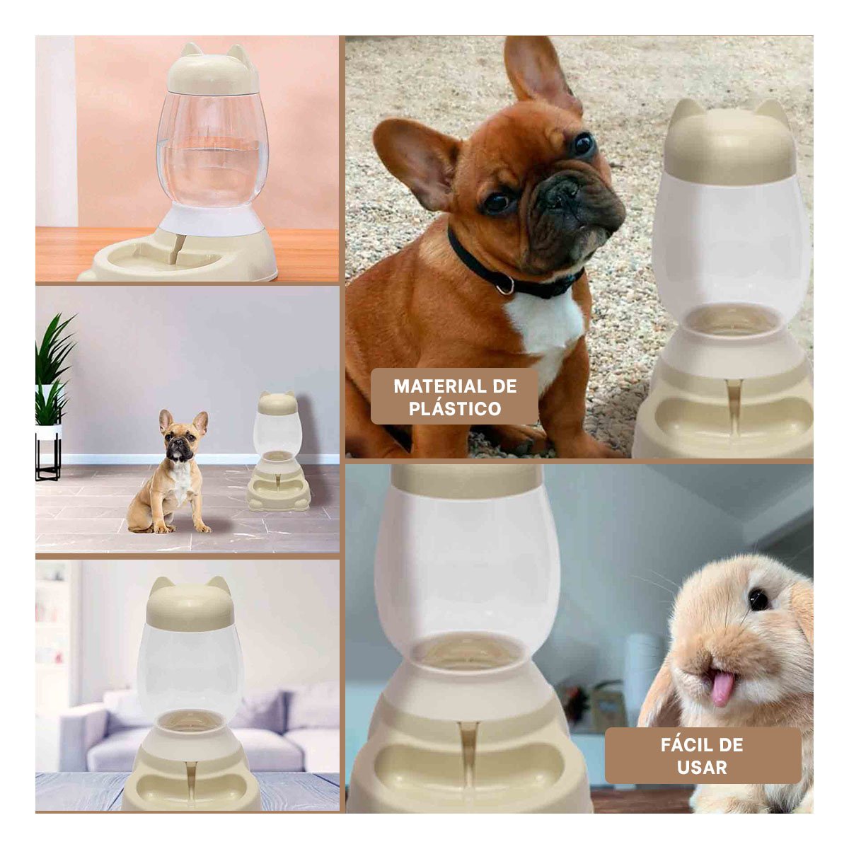 DISPENSADOR SUAVE BEIGE CON BIDON AUTOMATICO Y GATO QUE REALZA RINCONES Y+LIGAS REGALO - 5