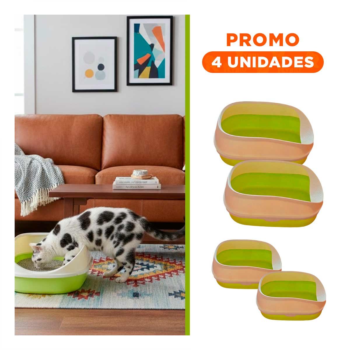 PACK4 RECIPIENTE DE 53X37X22CM Y PALA CERNIDORA DE LADOS MEDIOS ALTOS Y+REGALO STICKER - 1