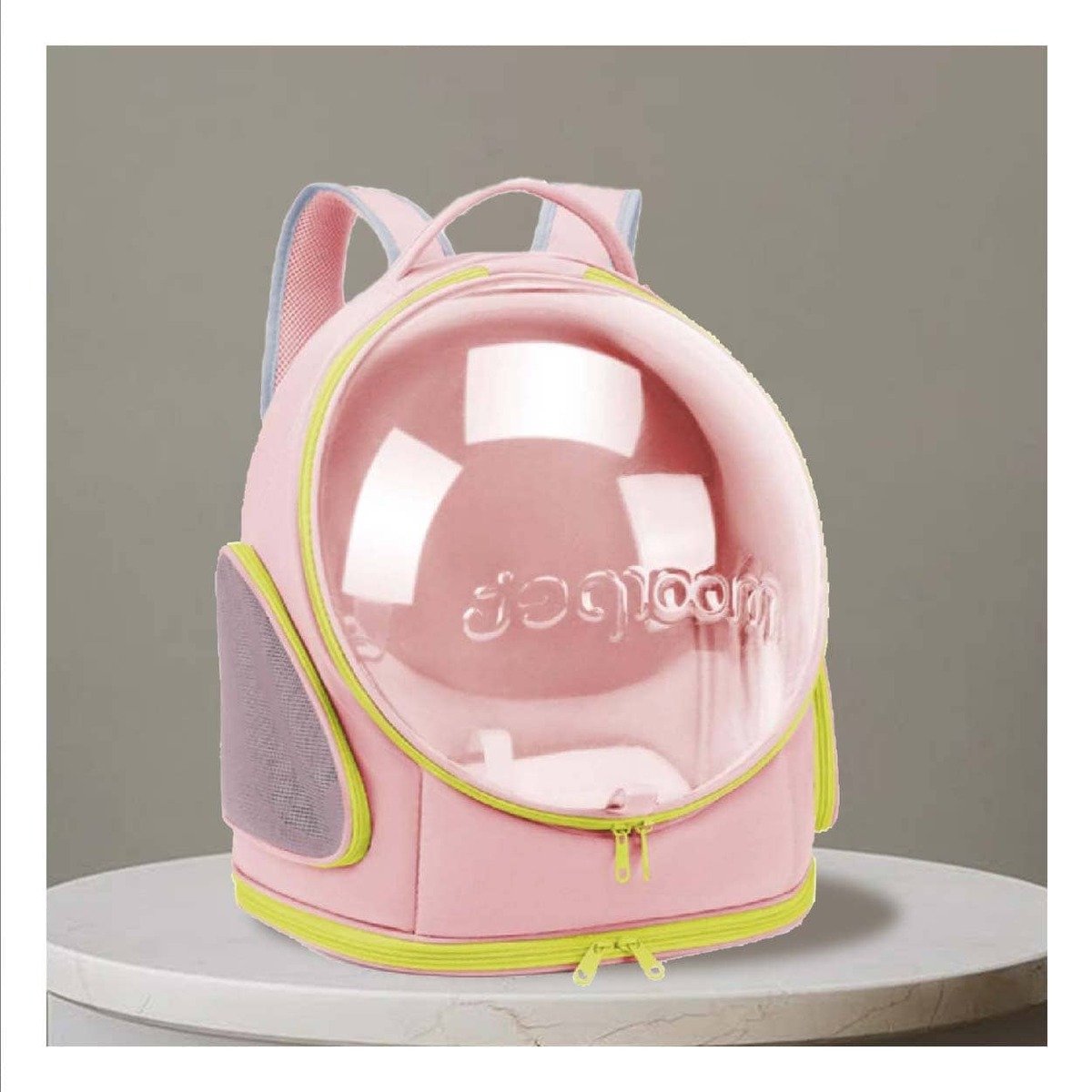 PACK4 MOCHILA PANORAMICA ROSADO CON VENTANA DE NAVE ESPACIAL Y CORREAS AJUSTABLES - 3