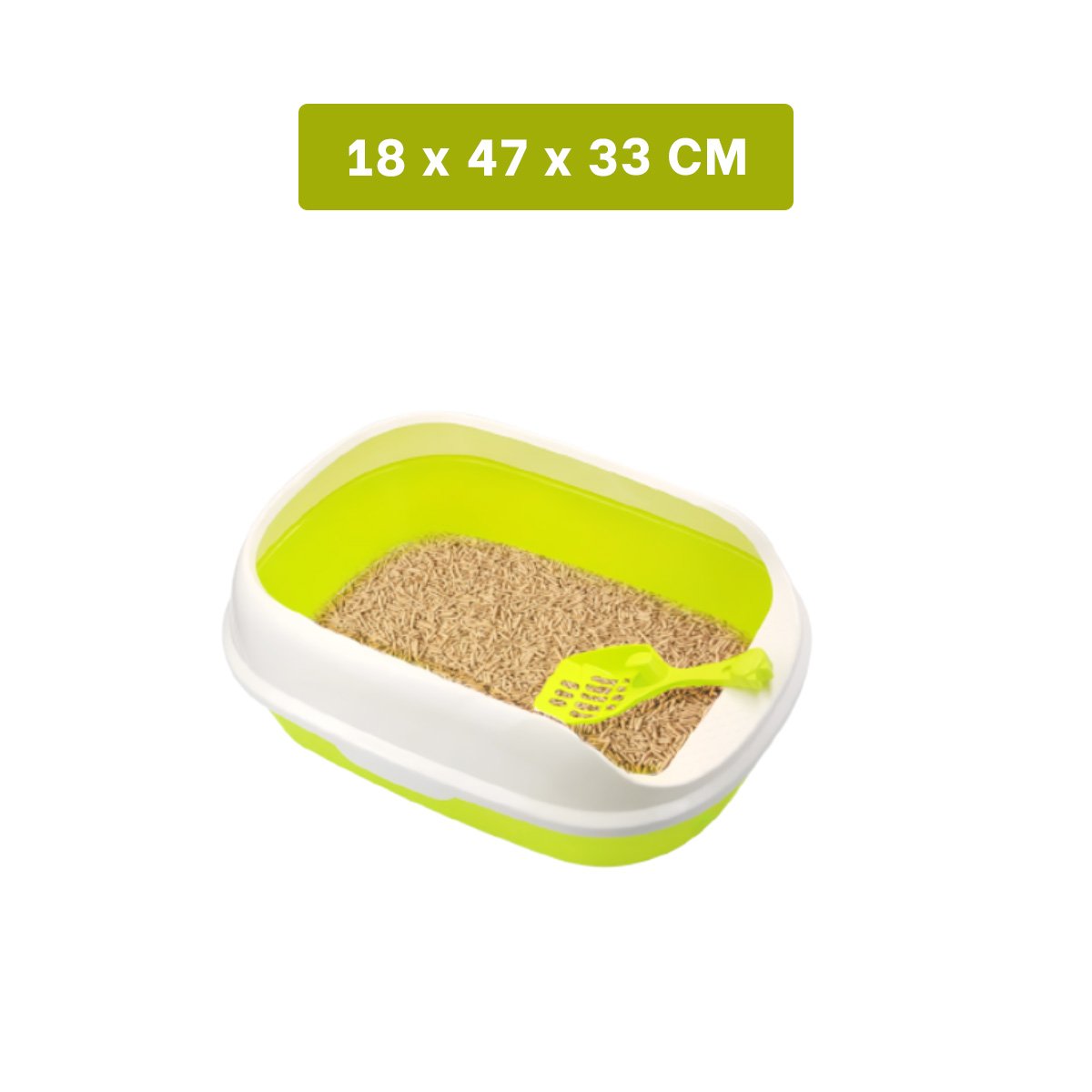 PACK6 RECIPIENTE ABIERTO VERDE CON LADOS MEDIOS ALTOS Y PALA CERNIDORA DE 47X33X18CM - 4