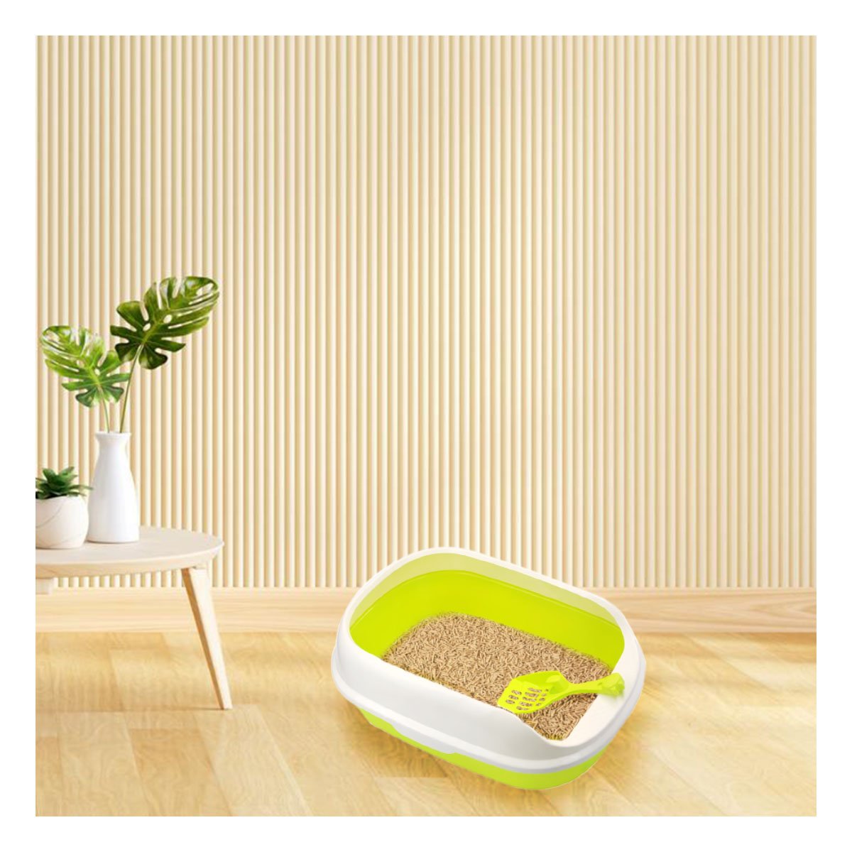 PACK4 ARENERO VERDE DE 47X33X18CM CON PALA CERNIDORA Y LADOS MEDIOS ALTOS - 3