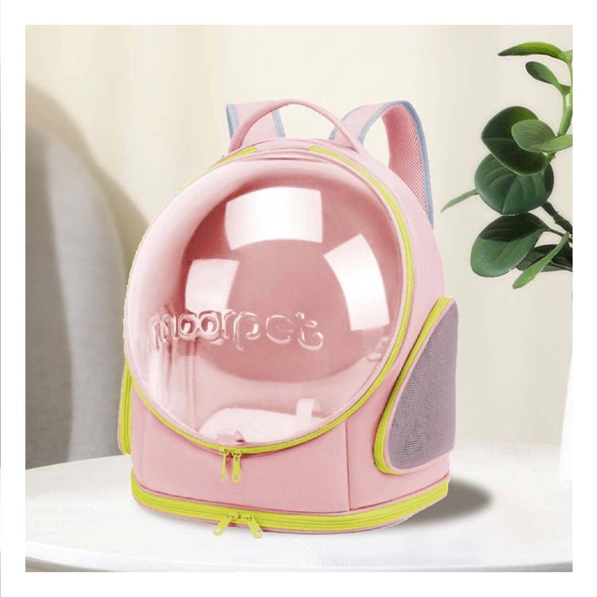 PACK2 MOCHILA ROSADO CON NAVE ESPACIAL Y ESPACIO INTERIOR PANORAMICO PARA MASCOTAS - 3