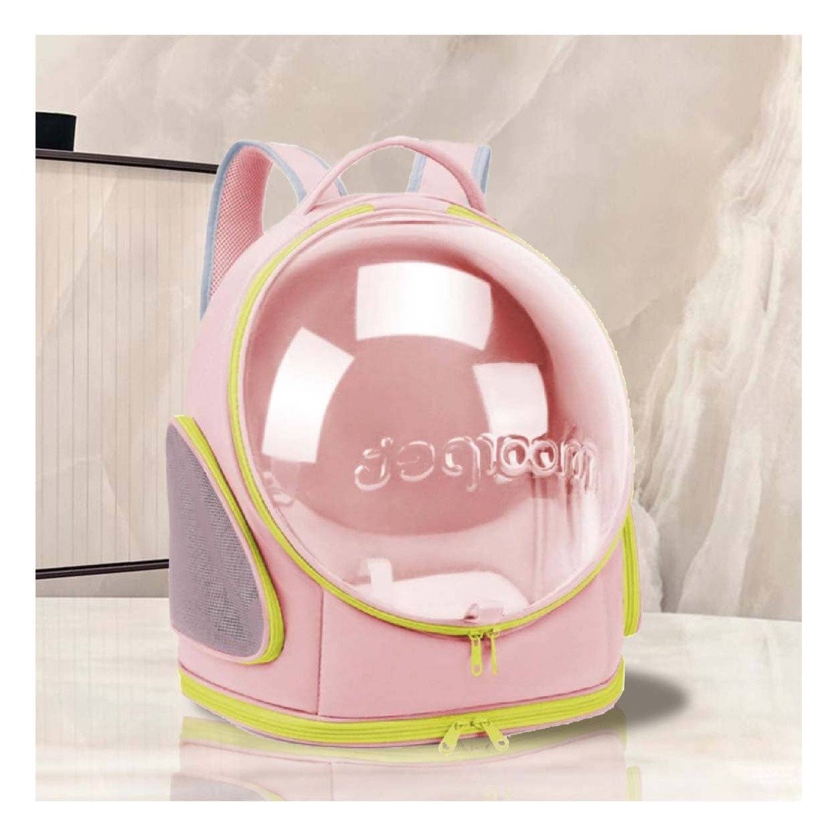 PACK2 MOCHILA ROSADO CON NAVE ESPACIAL Y ESPACIO INTERIOR PANORAMICO PARA MASCOTAS - 5