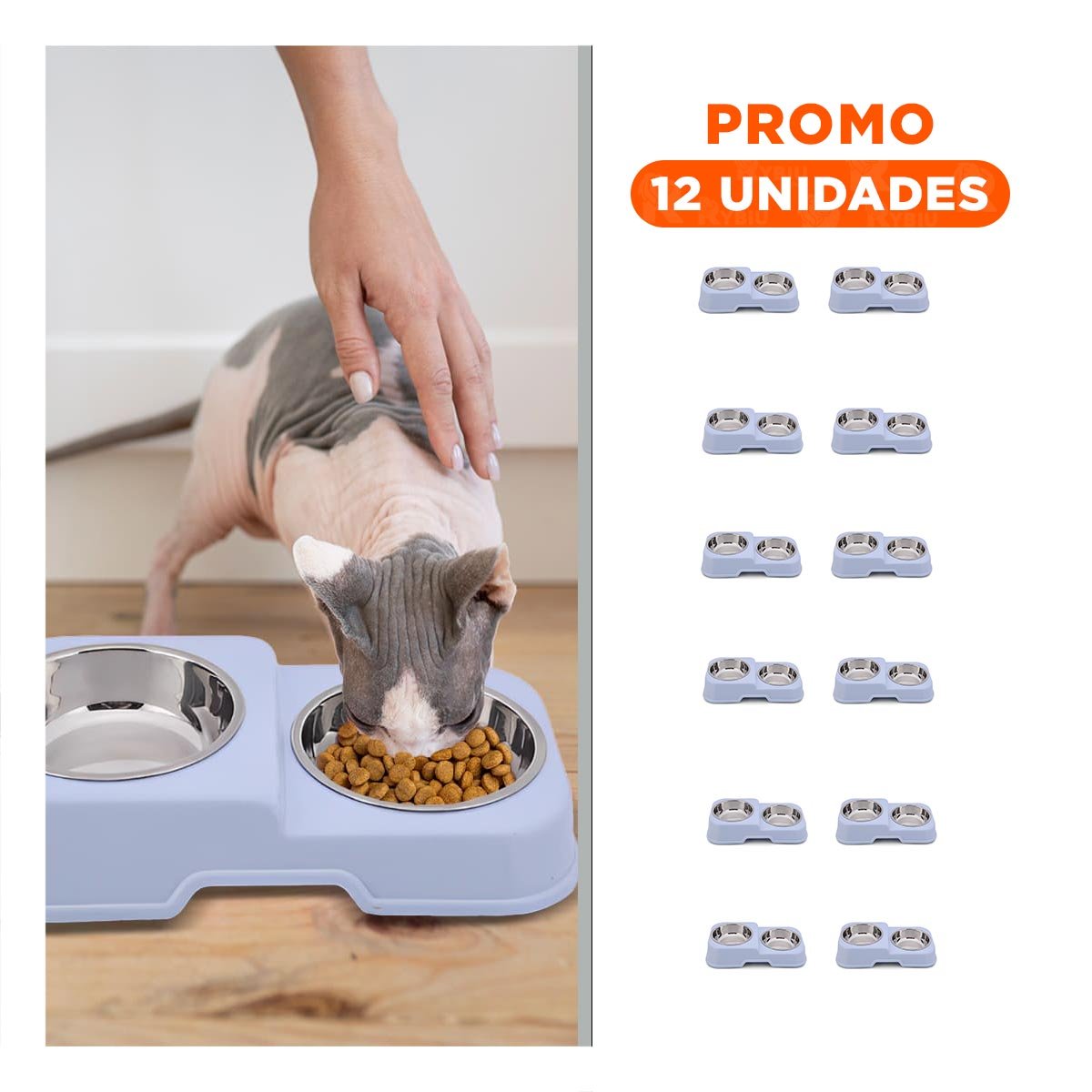 PACK12 BANDEJA DOBLE EN AZUL CON DOS NIVELES Y PLATOS DESMONTABLES COMODA Y+REGALO STICKER - 1