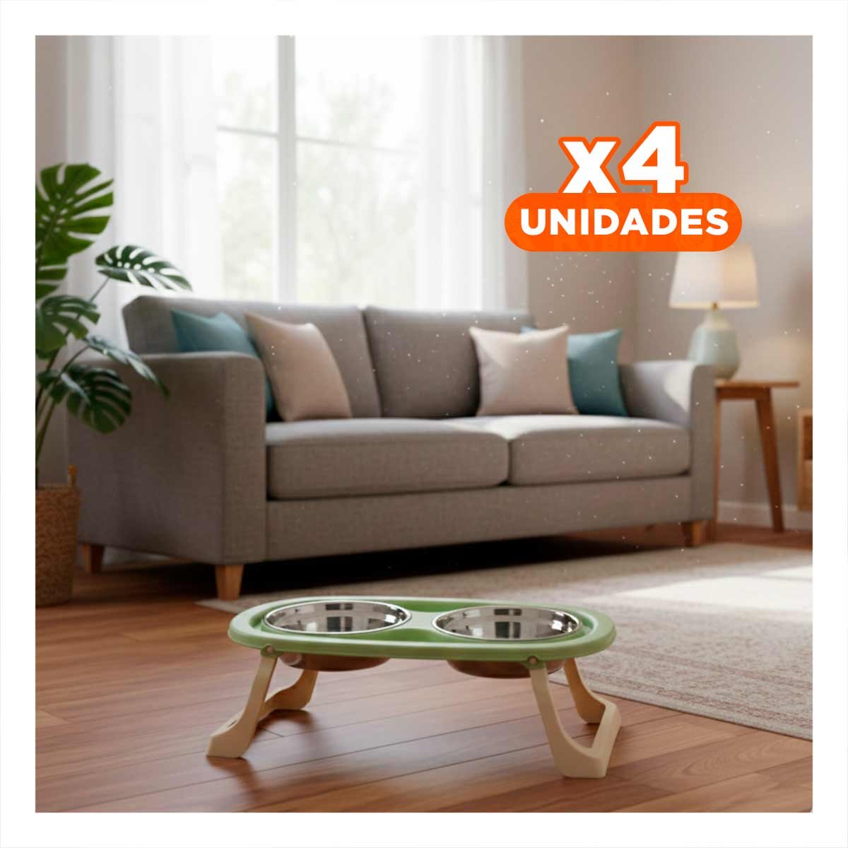 PACK4 RECIPIENTE EN COLOR VERDE ELEVADO PLEGABLE DOBLE Y DESMONTABLE COMODO - 1