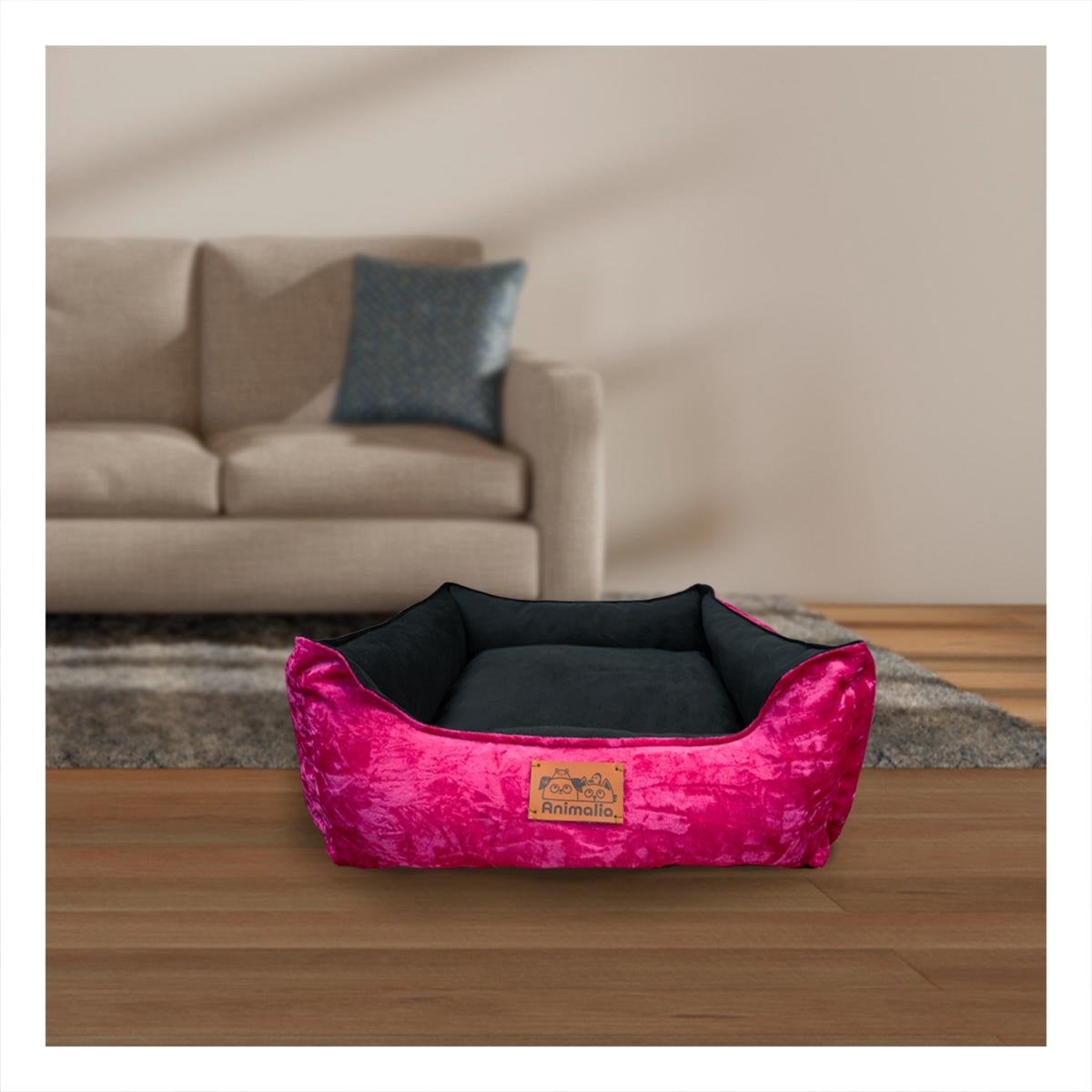 SOPORTE ACOLCHADO PARA PERRO TALLA S FUCSIA CENTRO NEGRO Y+PAPEL REGALO - 3