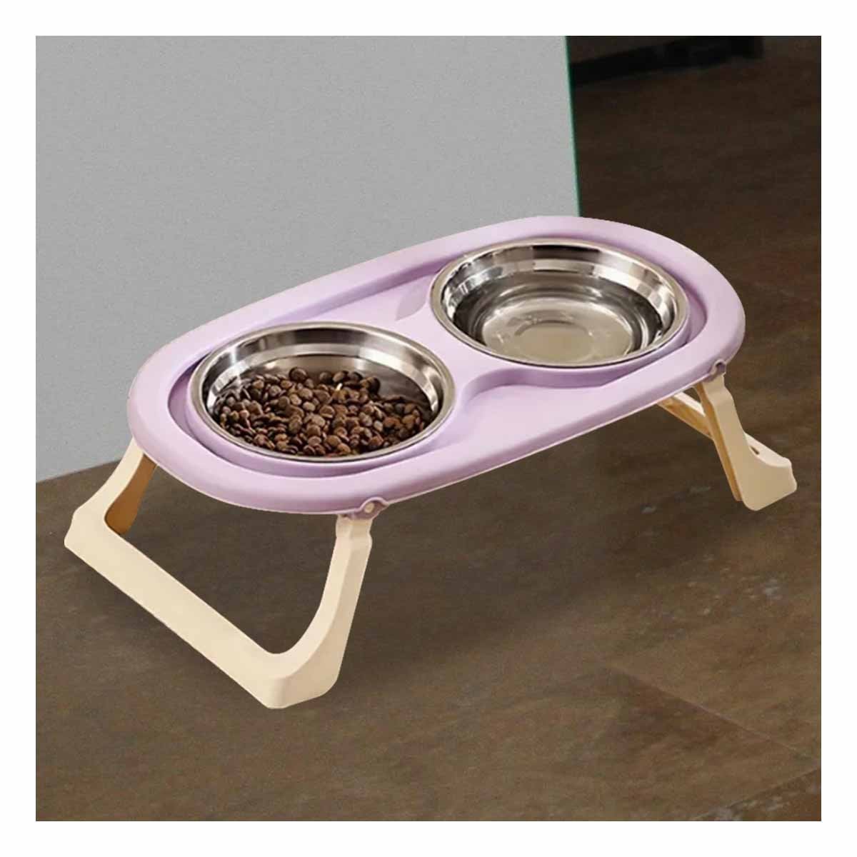 PACK2 PLATO EN COLOR LILA PLEGABLE DOBLE Y ELEVADO CON SISTEMA DESMONTABLE - 3