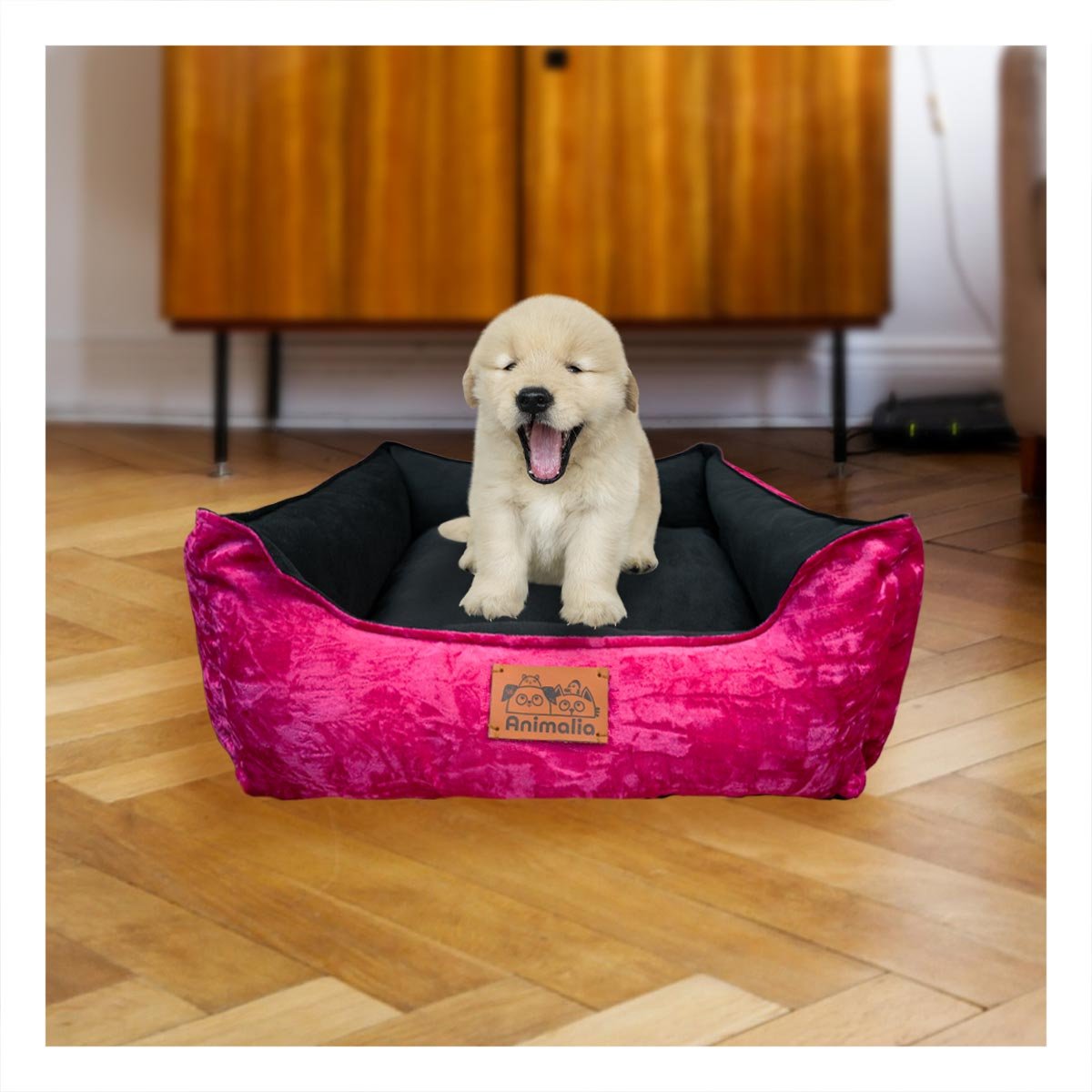 ESTRUCTURA ACOLCHADA PARA PERRO TALLA S FUCSIA CENTRO NEGRO - 2
