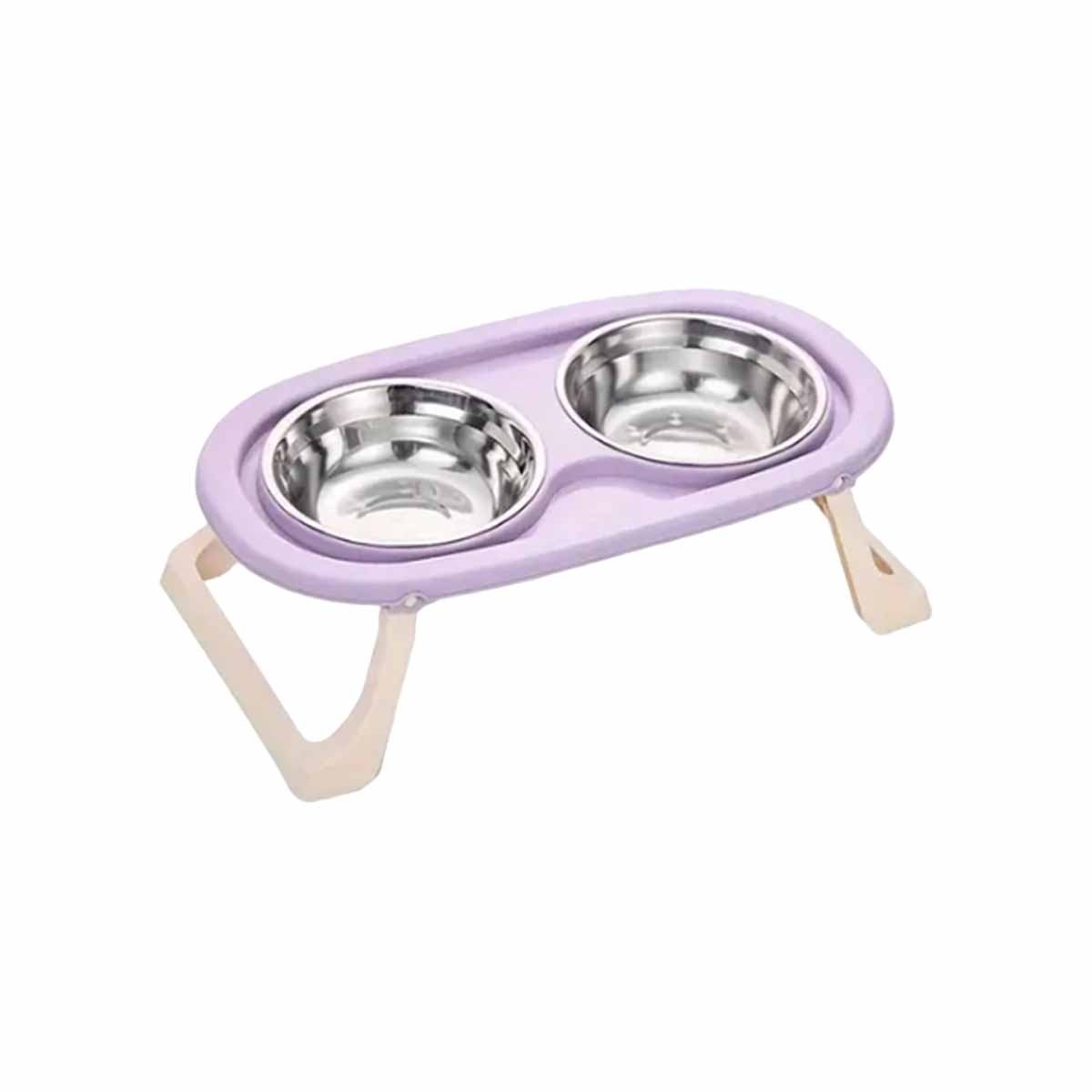PACK4 PLATO EN COLOR LILA DESMONTABLE DOBLE Y ELEVADO PARA MASCOTAS Y+PAPEL REGALO - 3