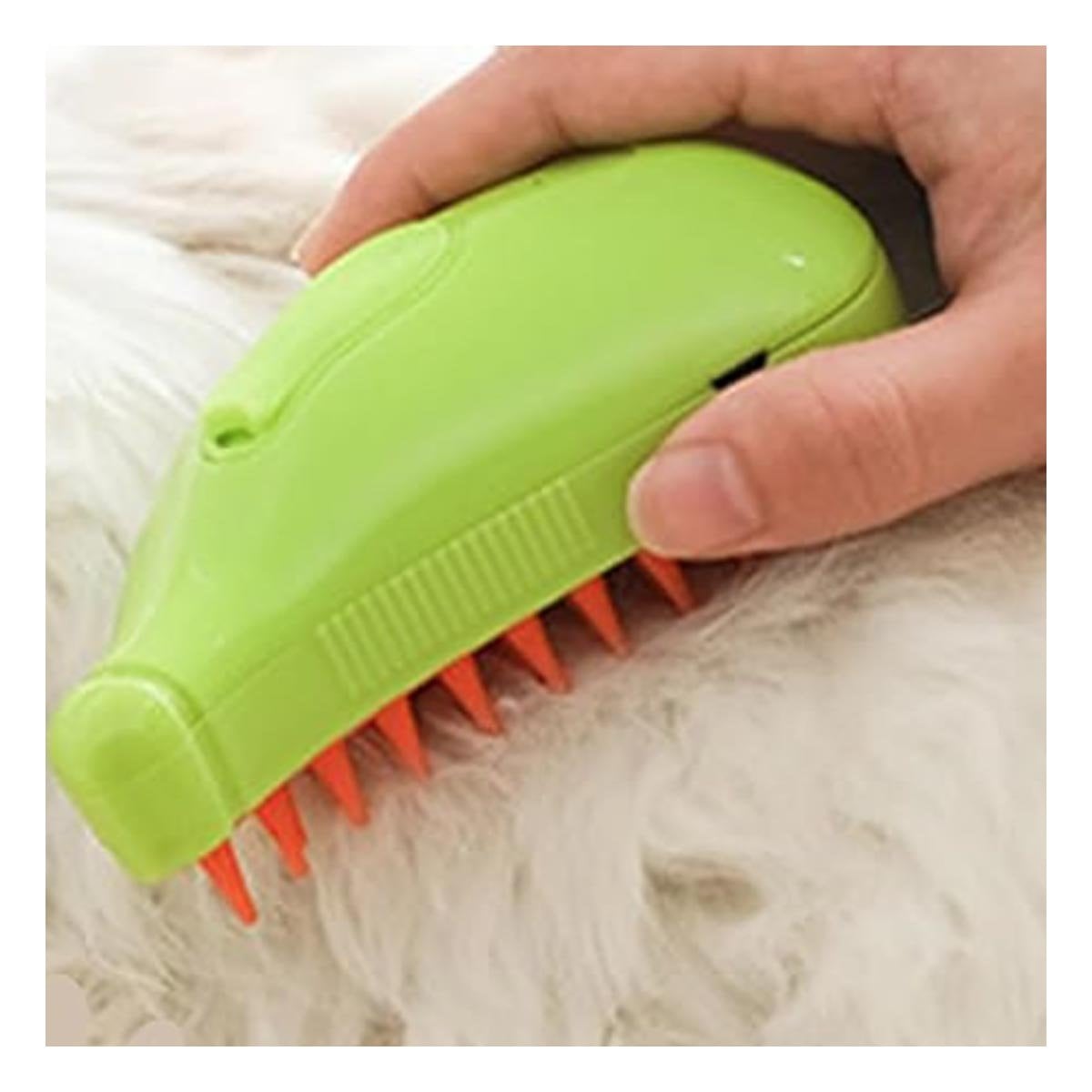 PACK2 CEPILLO EN COLOR NARANJA Y VERDE CON VAPOR PARA LIMPIEZA DE MASCOTAS - 5