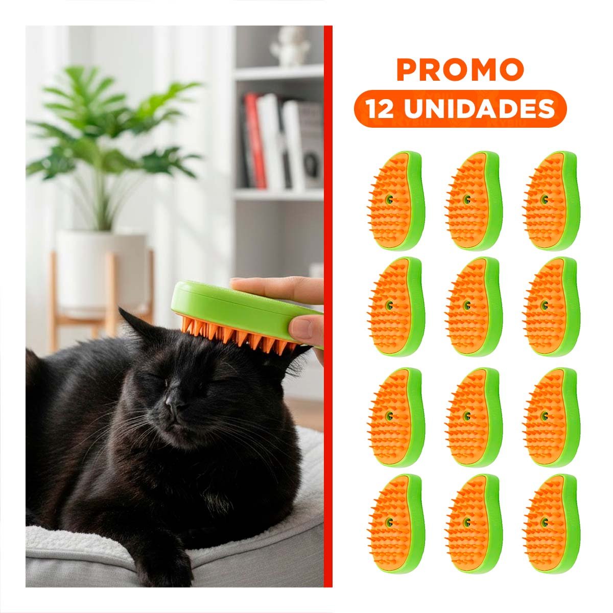 PACK12 PEINE VERDE CON VAPOR Y NARANJA PARA ASEO FACIL Y SEGURO Y+REGALO STICKER - 1