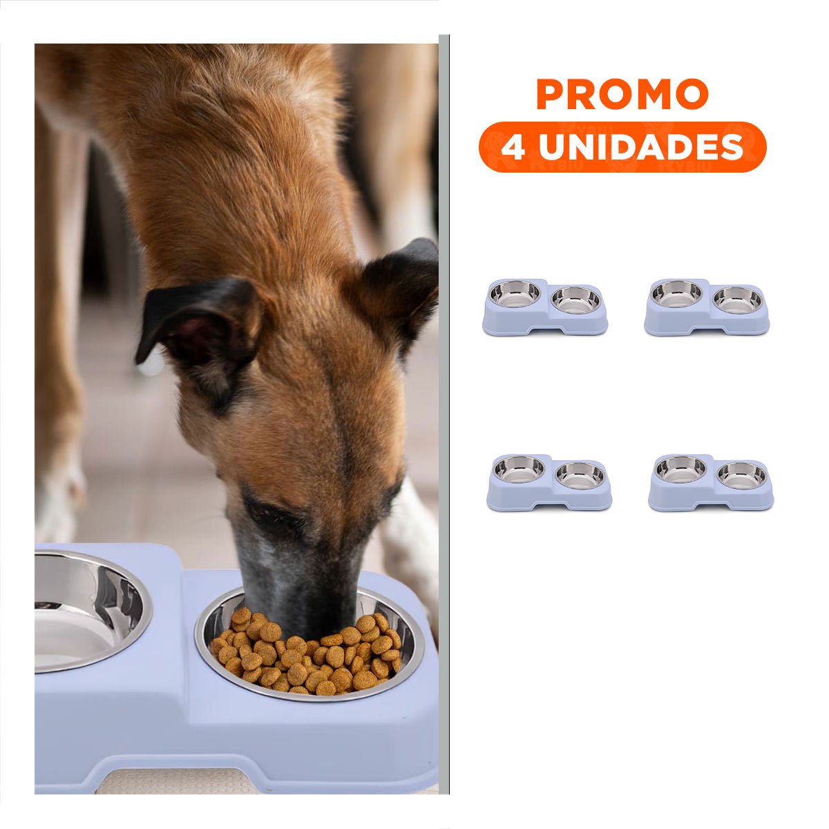 PACK4 RECIPIENTE DOBLE DE DOS NIVELES EN AZUL CON PLATOS DESMONTABLES FACIL Y+REGALO STICKER - 1