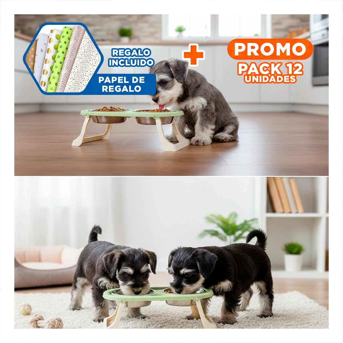 PACK12 BANDEJA PLEGABLE EN COLOR VERDE DOBLE ELEVADA Y DESMONTABLE FACIL Y+PAPEL REGALO - 1