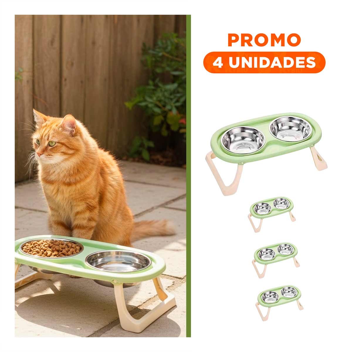 PACK4 PLATO PLEGABLE DOBLE EN COLOR VERDE ELEVADO Y DESMONTABLE COMODO Y+REGALO STICKER - 1