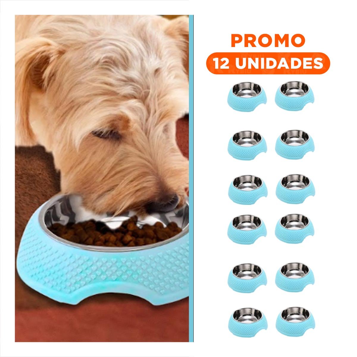 PACK12 PLATO DE ACERO CELESTE PASTEL, DESMONTABLE Y CON CORAZONES EN RELIEVE Y+REGALO STICKER - 1