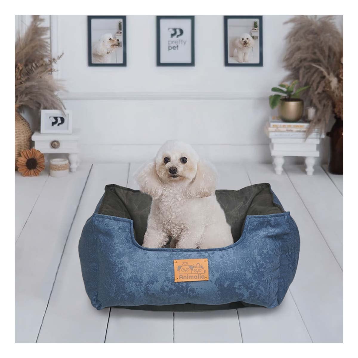 PACK4 NIDO DE TALLA S EN COLOR AZUL LABRADO Y CENTRO NEGRO PARA MASCOTAS INTEGRADO - 2