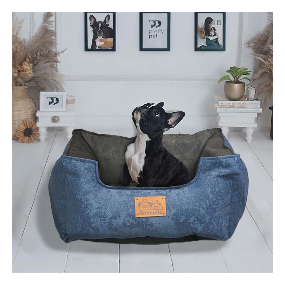 PACK4 NIDO DE TALLA S EN COLOR AZUL LABRADO Y CENTRO NEGRO PARA MASCOTAS INTEGRADO - 5