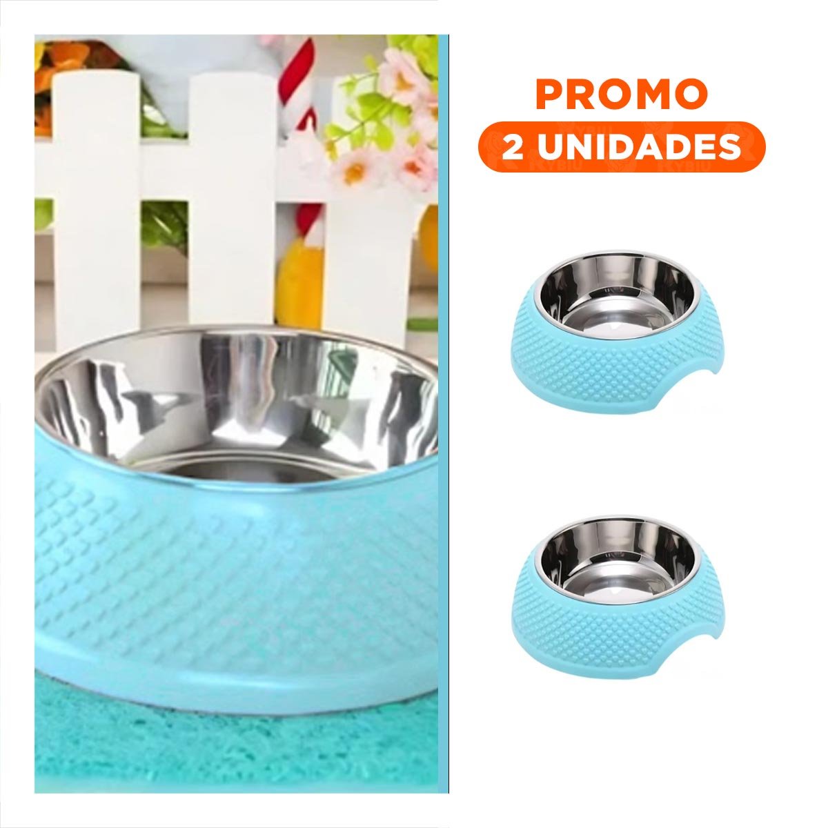 PACK2 BANDEJA DESMONTABLE CELESTE PASTEL DE ACERO CON CORAZONES EN RELIEVE INTEGRADA - 1