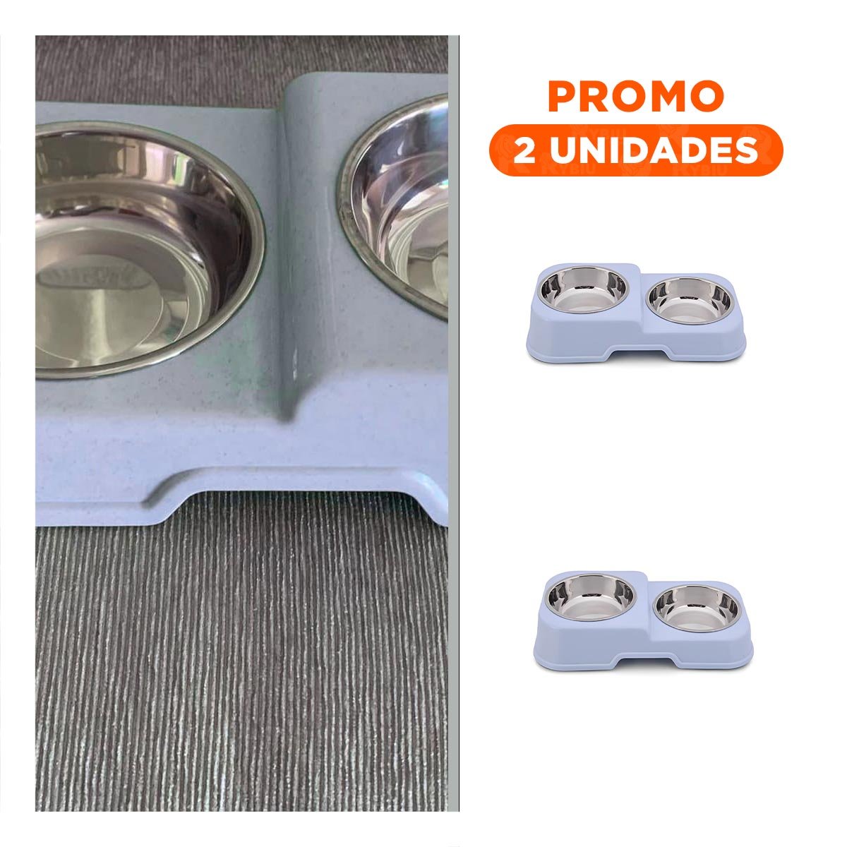 PACK2 PLATO EN COLOR AZUL DE DOS NIVELES CON DOBLE PLATOS DESMONTABLES COMODO - 1