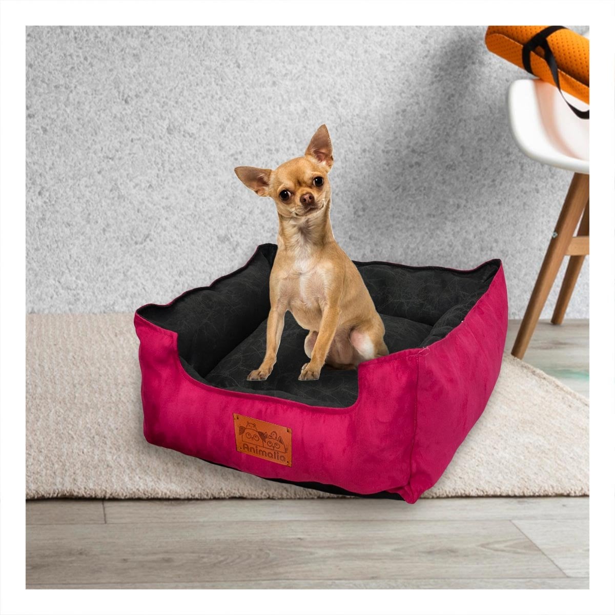 ESTRUCTURA ACOLCHADA PARA PERRO TALLA S FUCSIA CENTRO NEGRO - 1