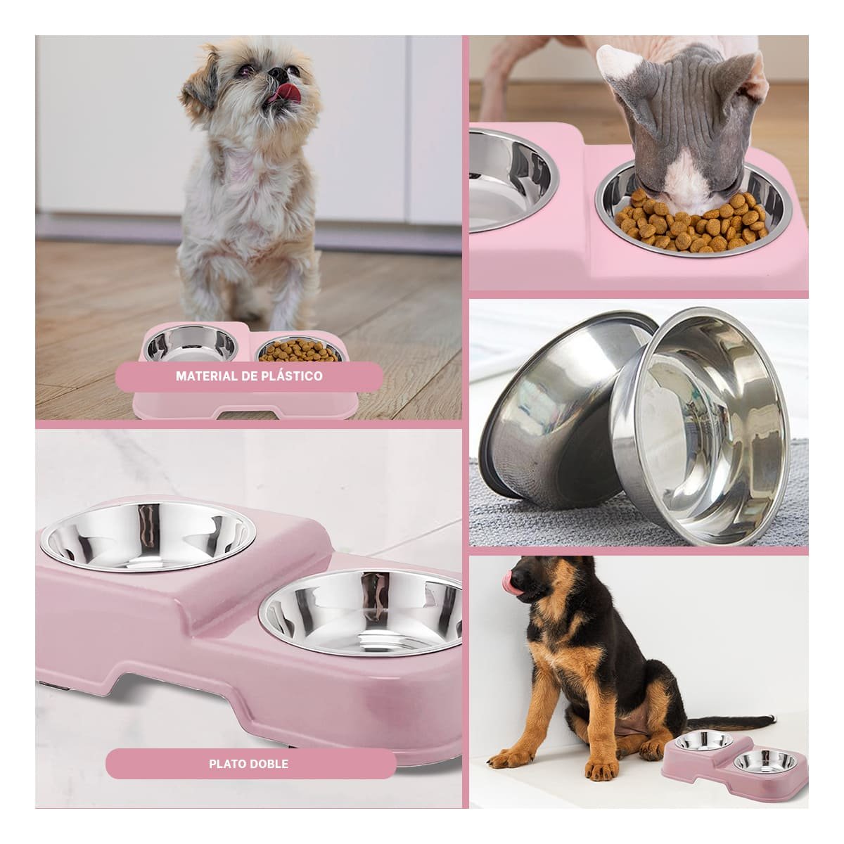 PACK2 PLATO DOBLE EN ROSADO CON PLATOS DESMONTABLES Y DOS NIVELES INTEGRADO Y+PAPEL REGALO - 3