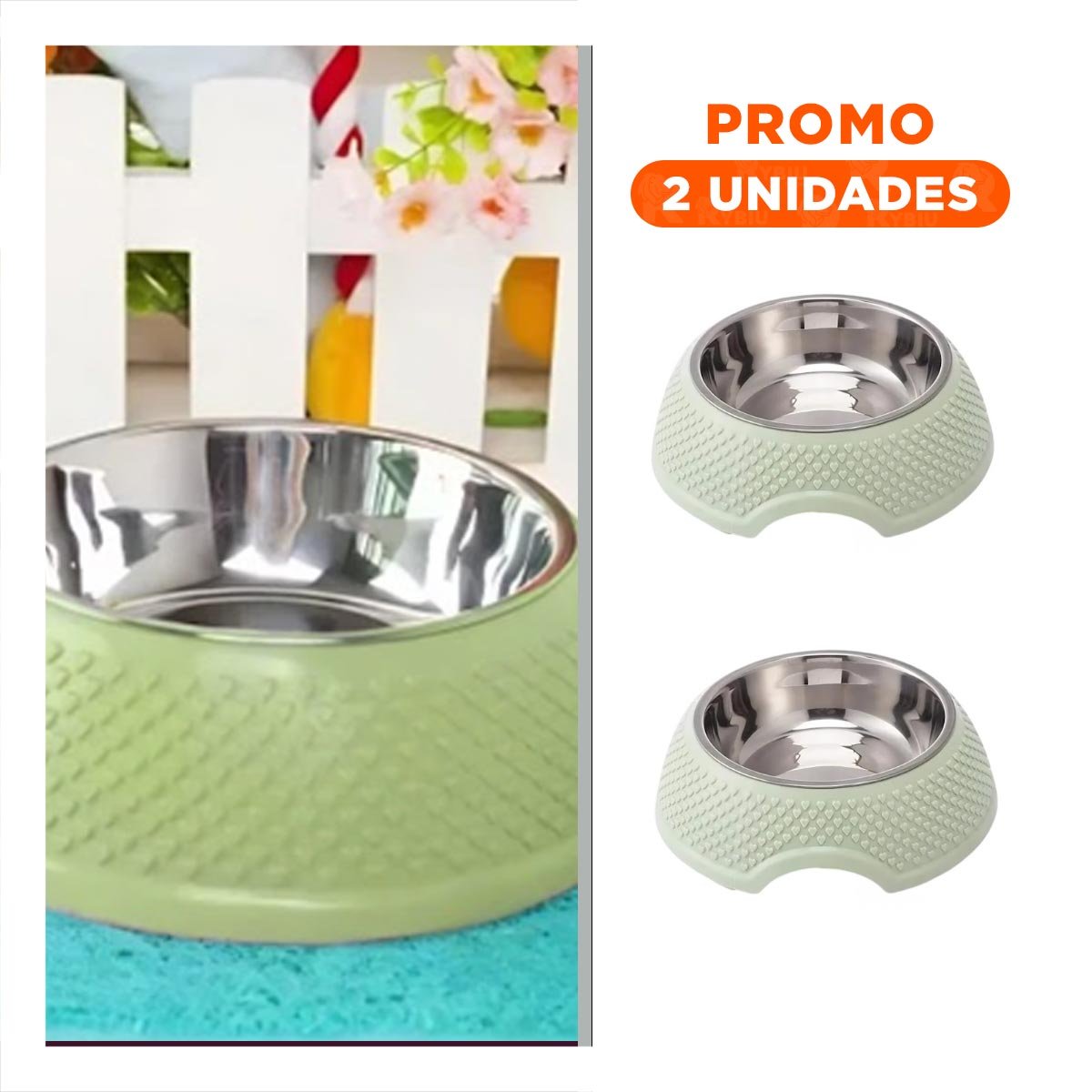 PACK2 BANDEJA DESMONTABLE VERDE PASTEL DE ACERO CON CORAZONES EN RELIEVE INTEGRADA - 1
