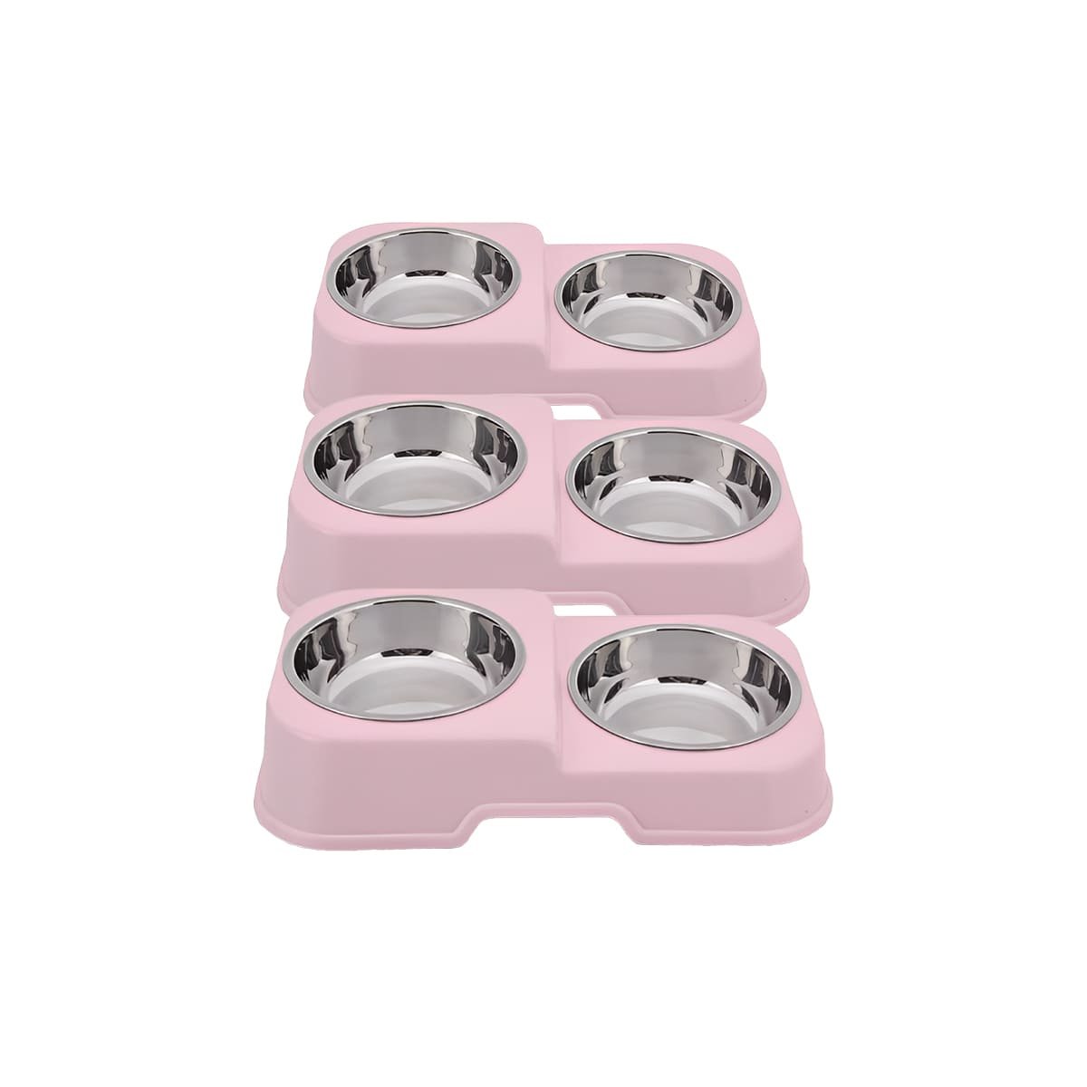 COMEDERO DOBLE EN COLOR ROSADO CON DOS NIVELES Y PLATOS DESMONTABLES COMODO Y+LIGAS REGALO - 3