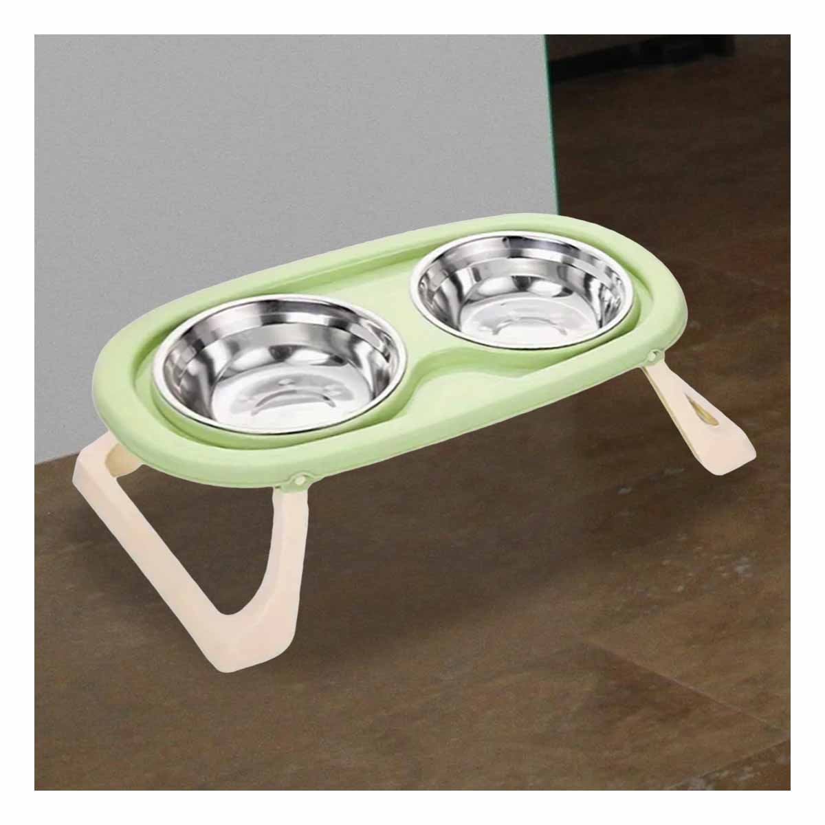 COMEDERO EN COLOR VERDE ELEVADO DOBLE PLEGABLE Y DESMONTABLE COMODO Y+POST IT - 2