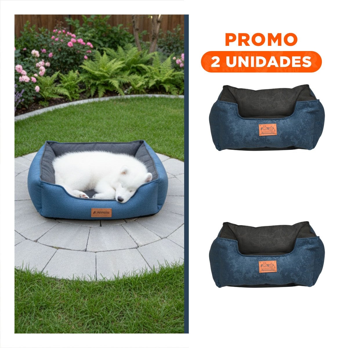 PACK2 BASE CENTRO NEGRO PARA MASCOTAS DE TALLA S CON EN COLOR AZUL LABRADO FACIL DE USAR - 1