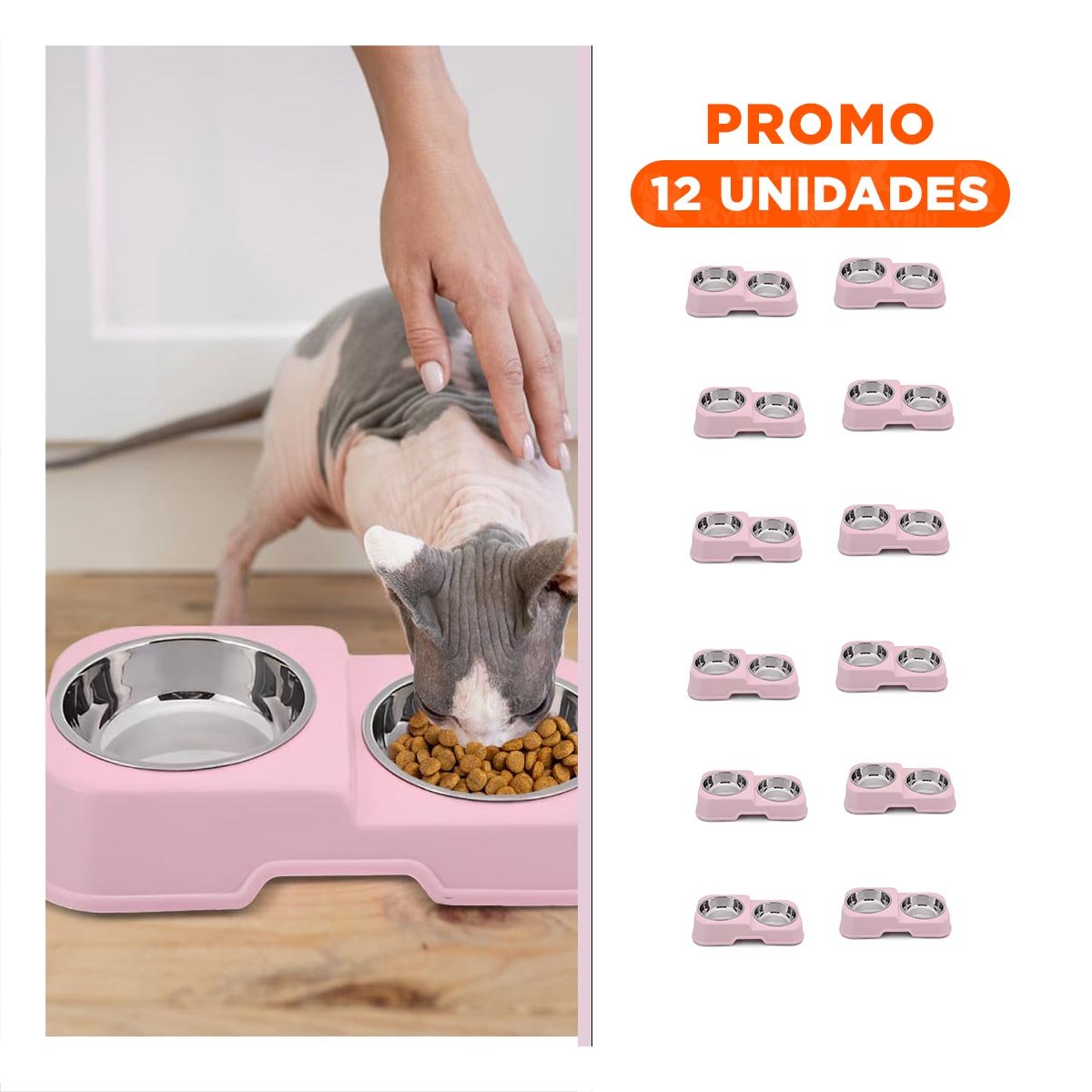 PACK12 BANDEJA DOBLE EN ROSADO CON DOS NIVELES Y PLATOS DESMONTABLES COMODA Y+REGALO STICKER - 1