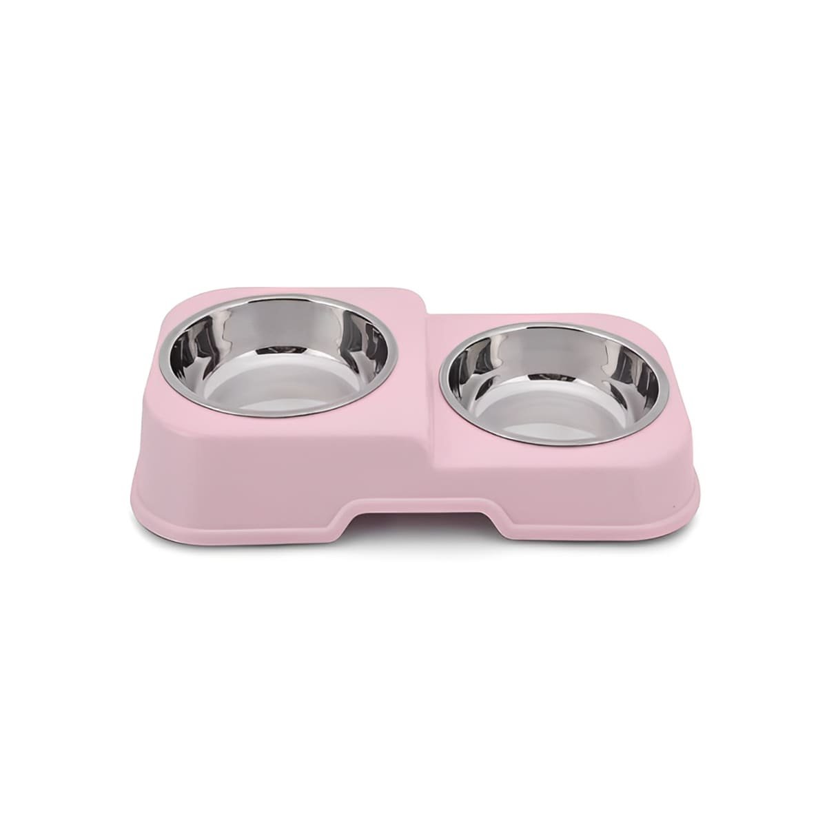 COMEDERO DOBLE EN COLOR ROSADO CON PLATOS DESMONTABLES Y DOS NIVELES INTEGRADO Y+PAPEL REGALO - 1